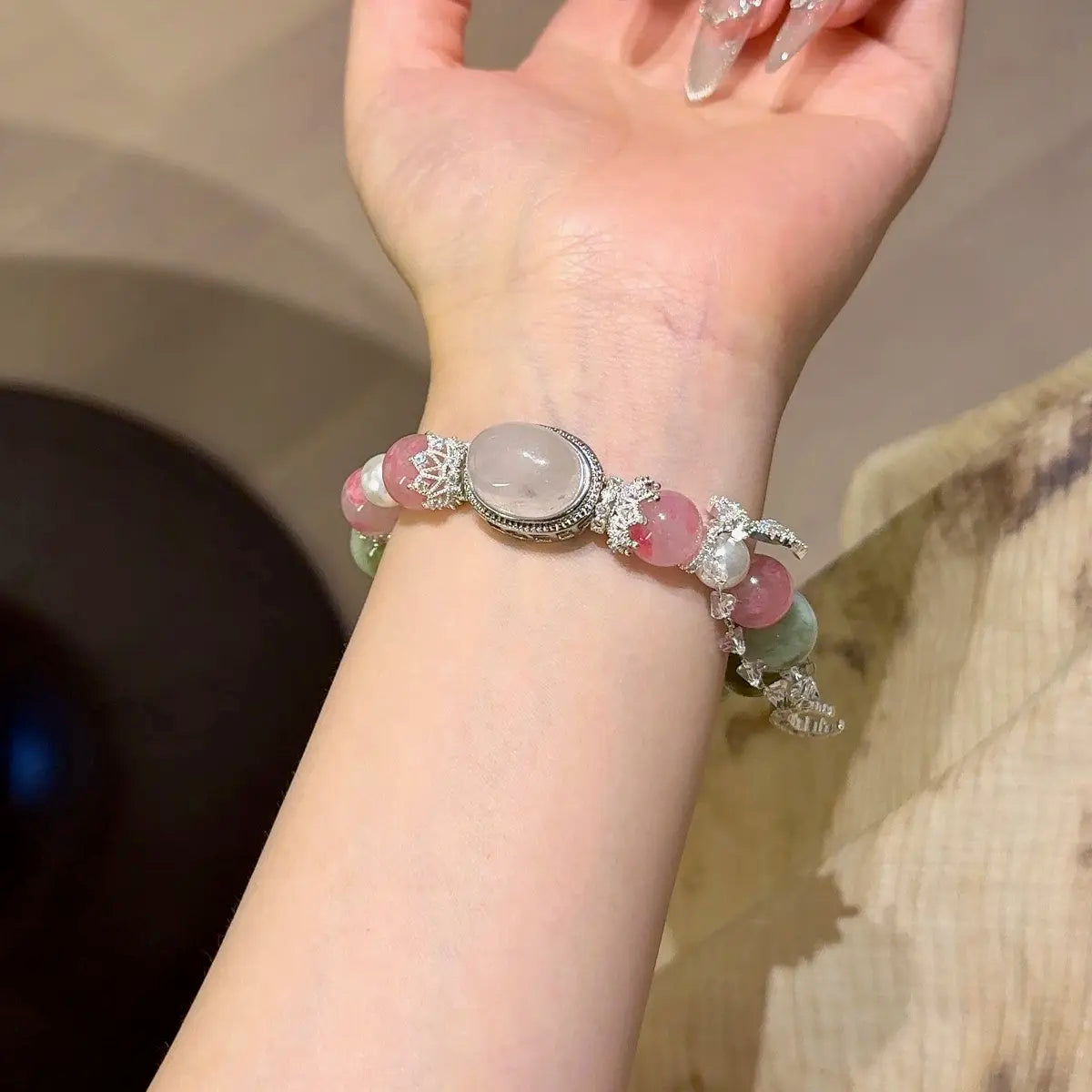 Handcrafted shopify--jewelry-material-1dyzjxql; rhodonite; jade; agate Detail for Love - Astara