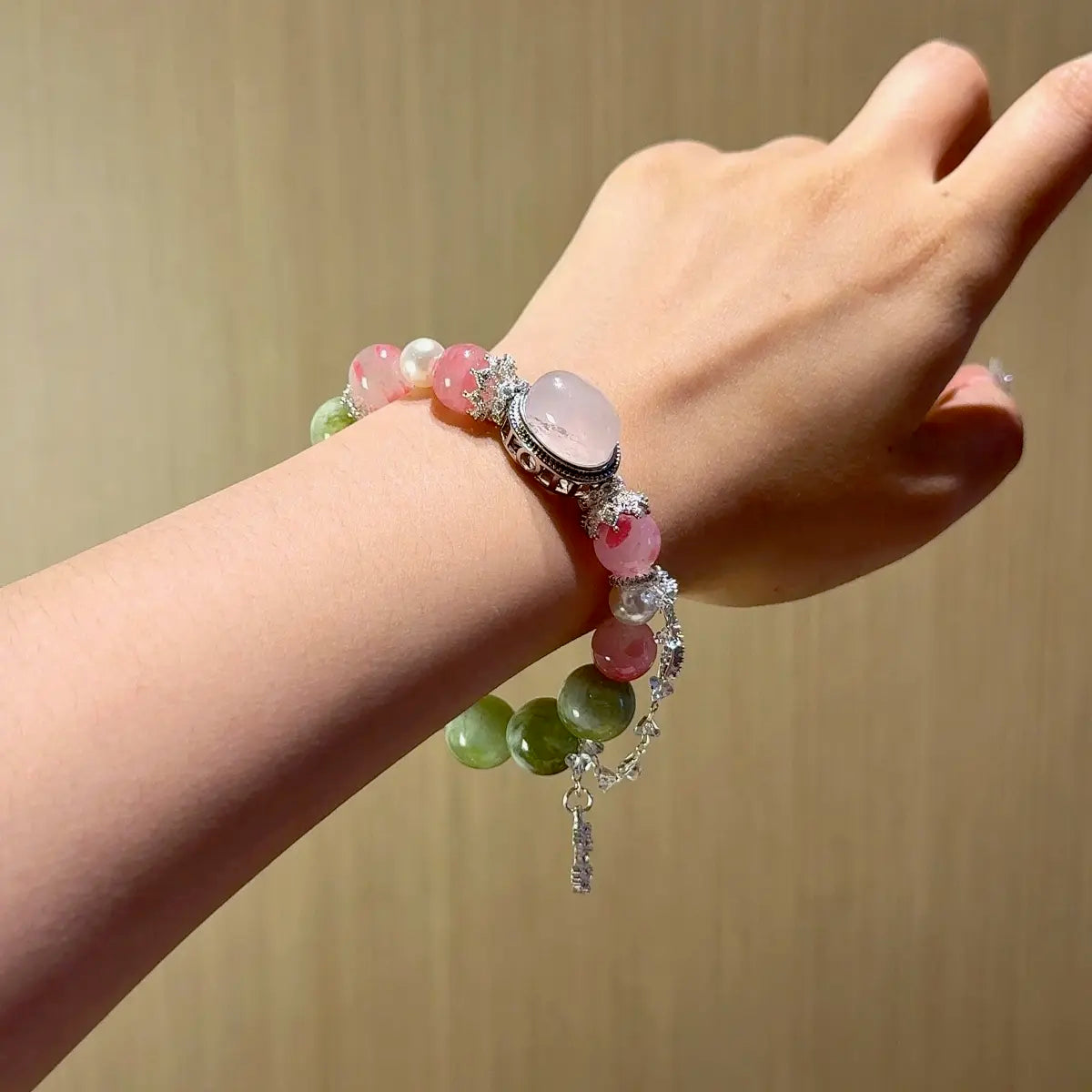 Handcrafted shopify--jewelry-material-1dyzjxql; rhodonite; jade; agate Detail for Love - Astara