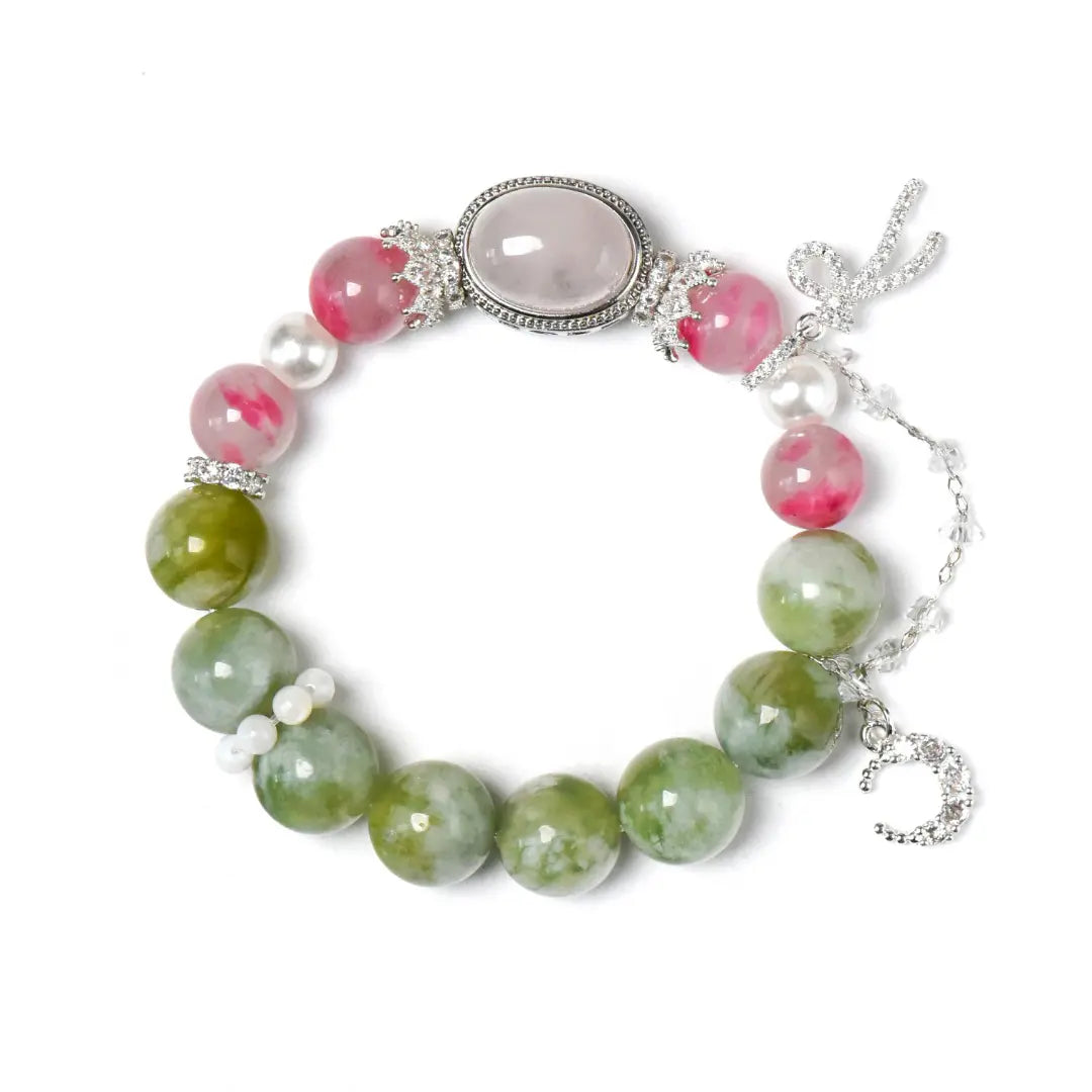 shopify--jewelry-material-1dyzjxql; rhodonite; jade; agate Love Crystal Jewelry - Rosewood Garden Bracelet | Astara