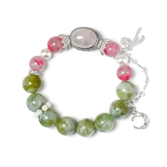 shopify--jewelry-material-1dyzjxql; rhodonite; jade; agate Love Crystal Jewelry - Rosewood Garden Bracelet | Astara