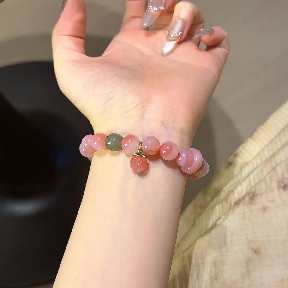 Handcrafted agate; hetian-jade Detail for Abundance - Astara