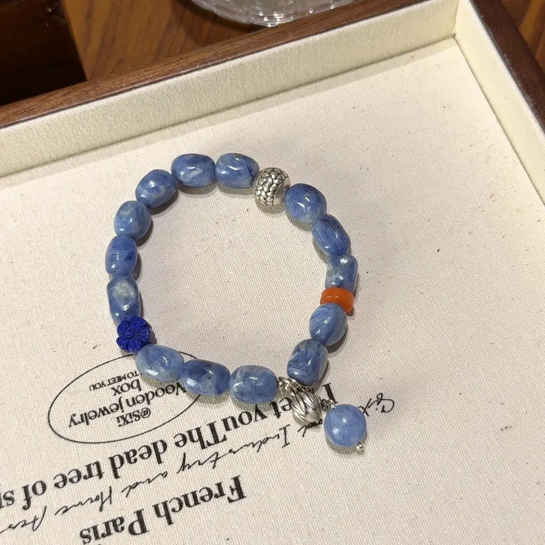 Handcrafted shopify--jewelry-material-1dyzjxql; blue-kyanite; lapis-lazuli; nanhong-agate Detail for Abundance - Astara