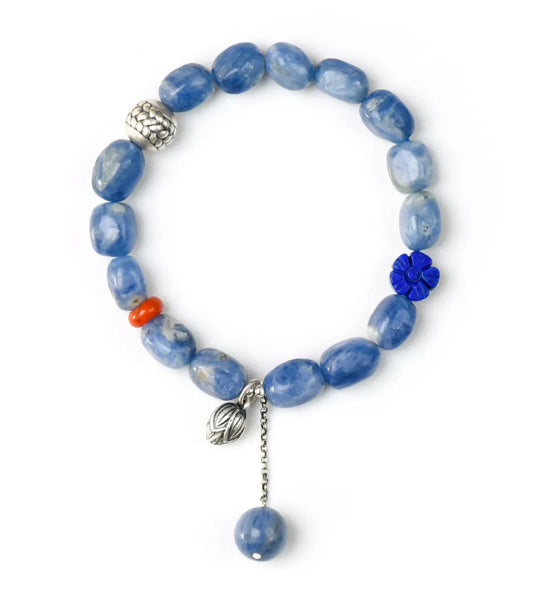 shopify--jewelry-material-1dyzjxql; blue-kyanite; lapis-lazuli; nanhong-agate Abundance Crystal Jewelry - Azure Clarity Kyanite Bracelet | Astara