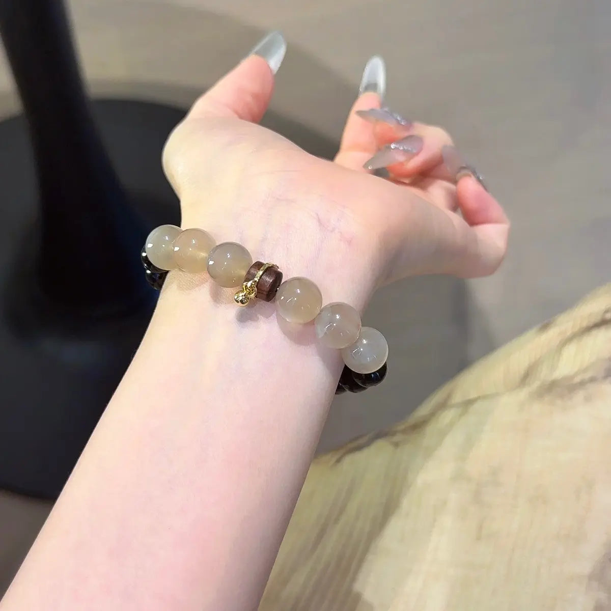 Hypersthene & Peach Moonstone designed for emotional healing, love attraction and relationship protection. Elegant energy jewelry for connection and balance.