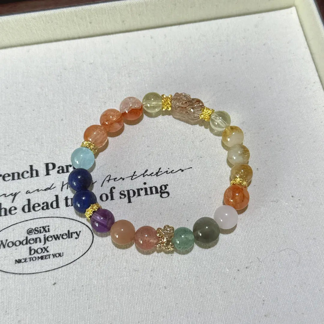 multi gemstone bracelet for emotional balance communication luck and positive energy