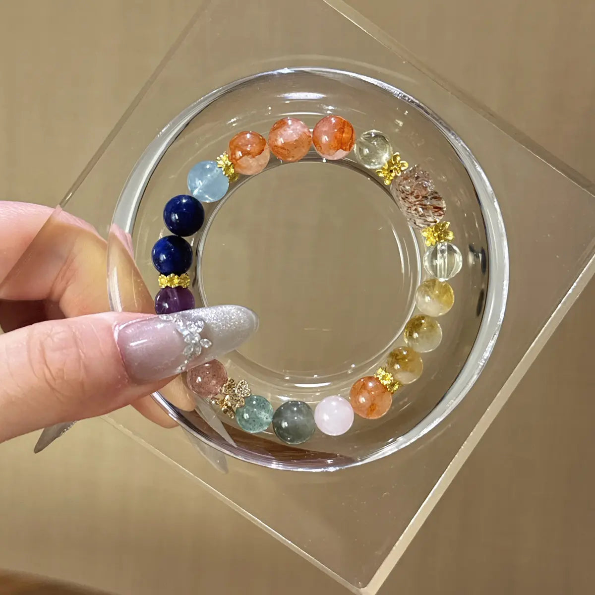 multi gemstone bracelet for emotional balance communication luck and positive energy