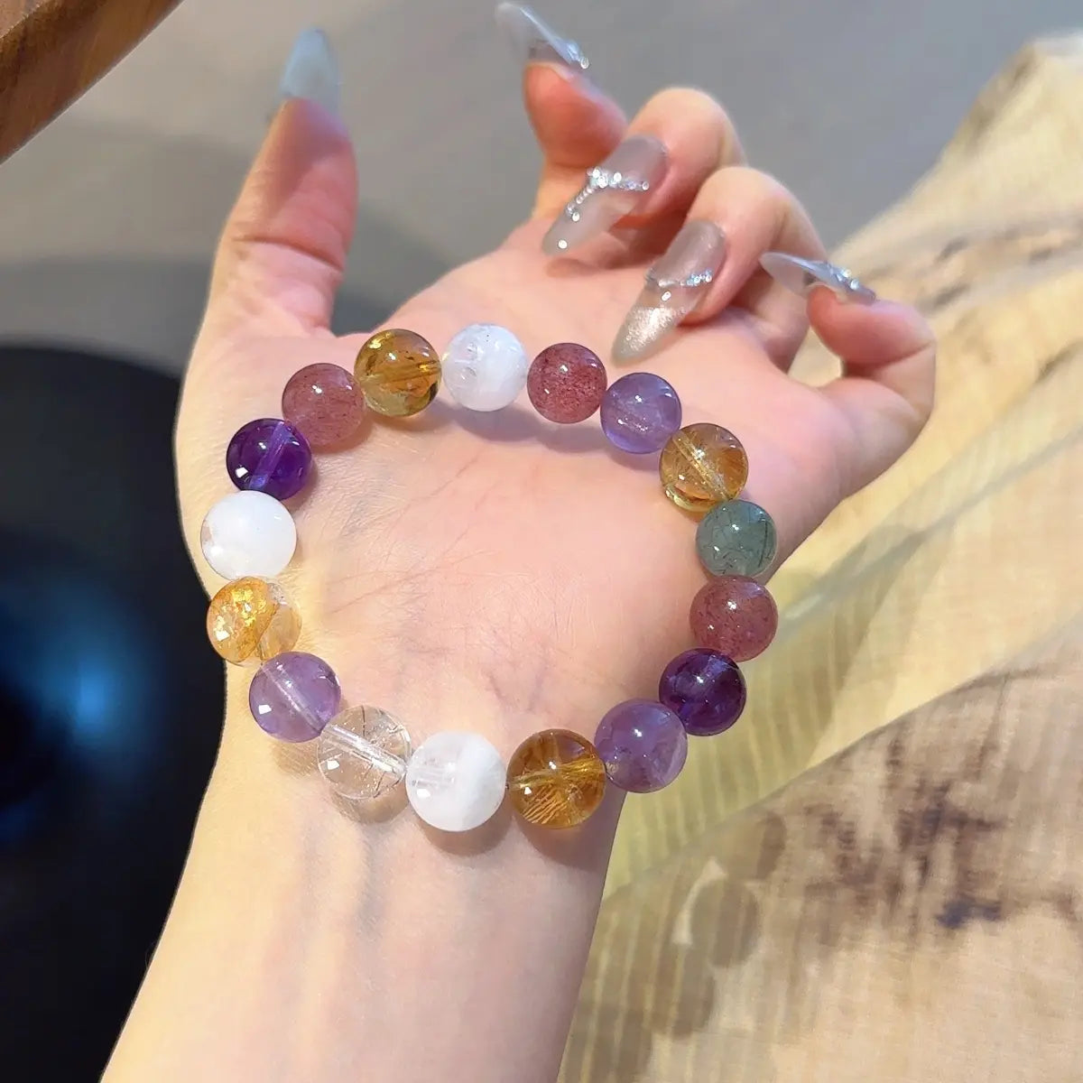 multi gemstone bracelet for love luck wealth and emotional balance energy