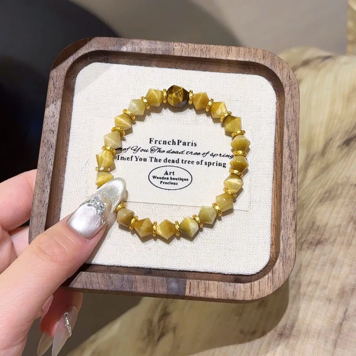faceted golden tiger eye bracelet for wealth focus and career success