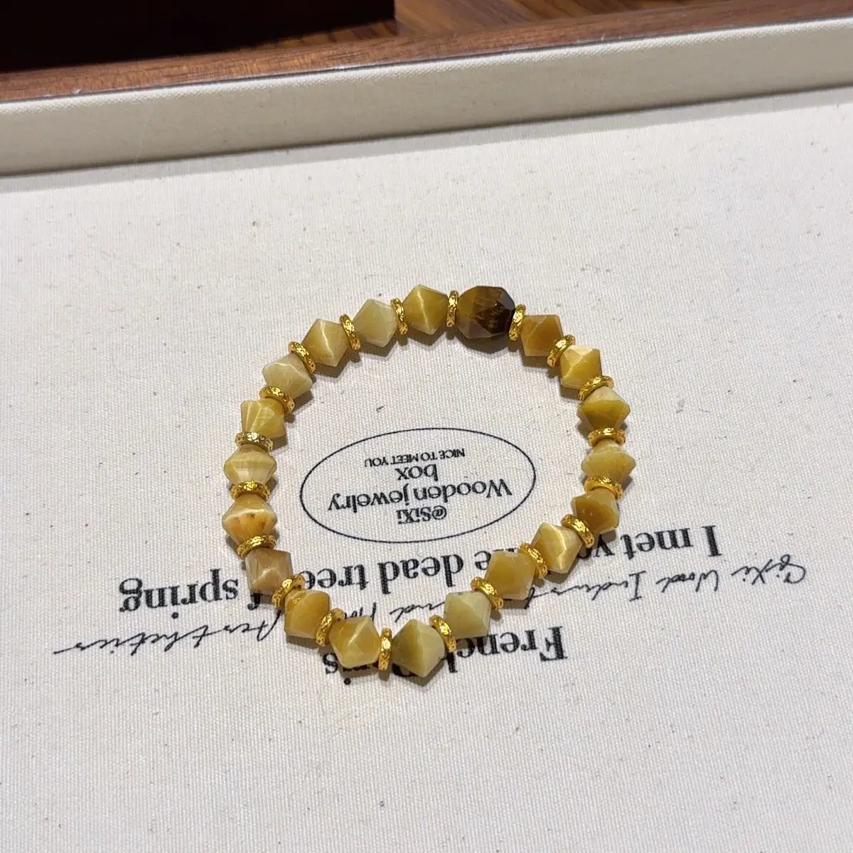 faceted golden tiger eye bracelet for wealth focus and career success