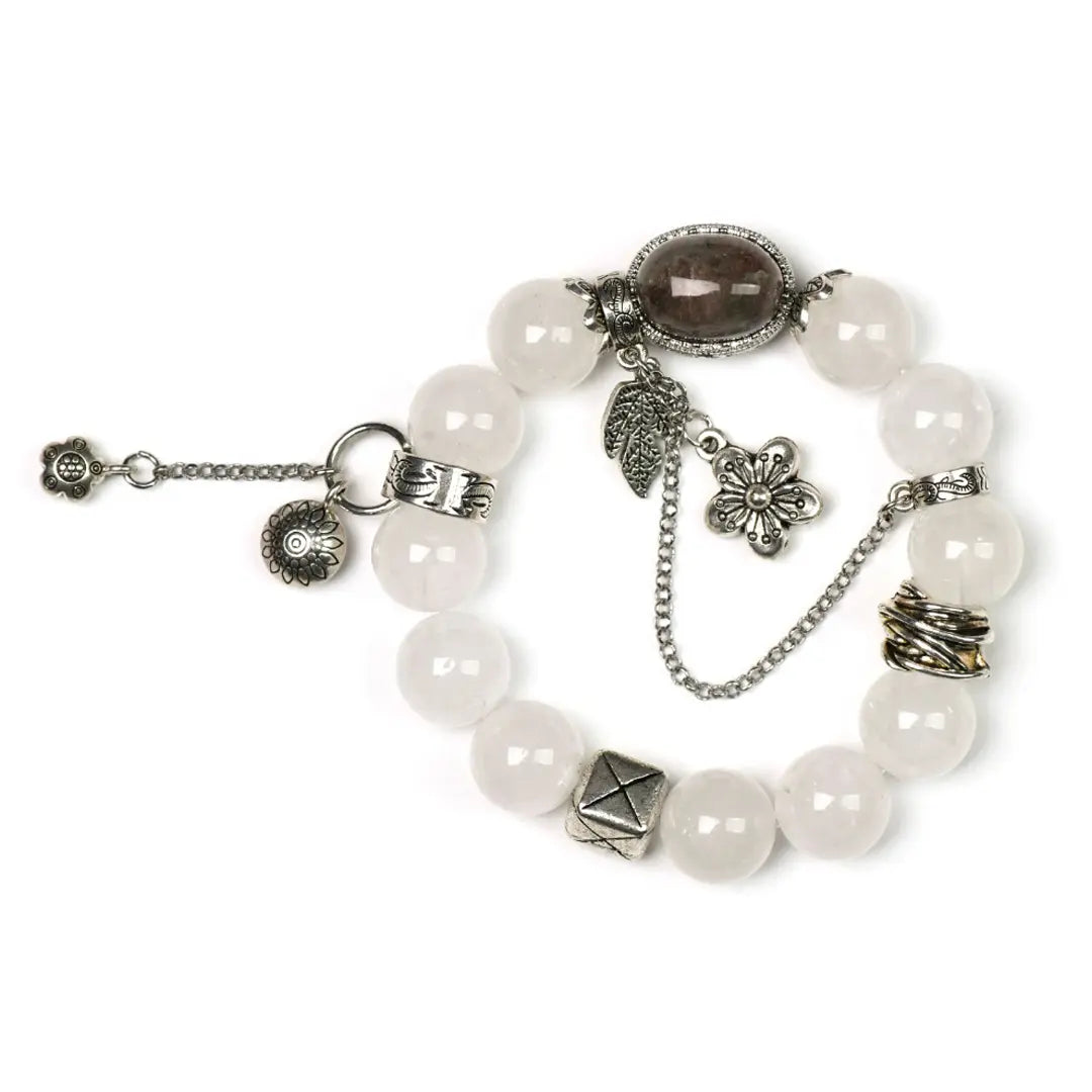 white phantom quartz bracelet for energy cleansing protection and mental clarity