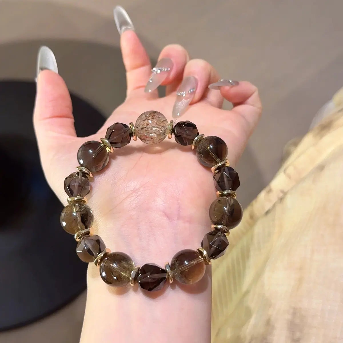 smoky quartz bracelet for decision making clarity and business success