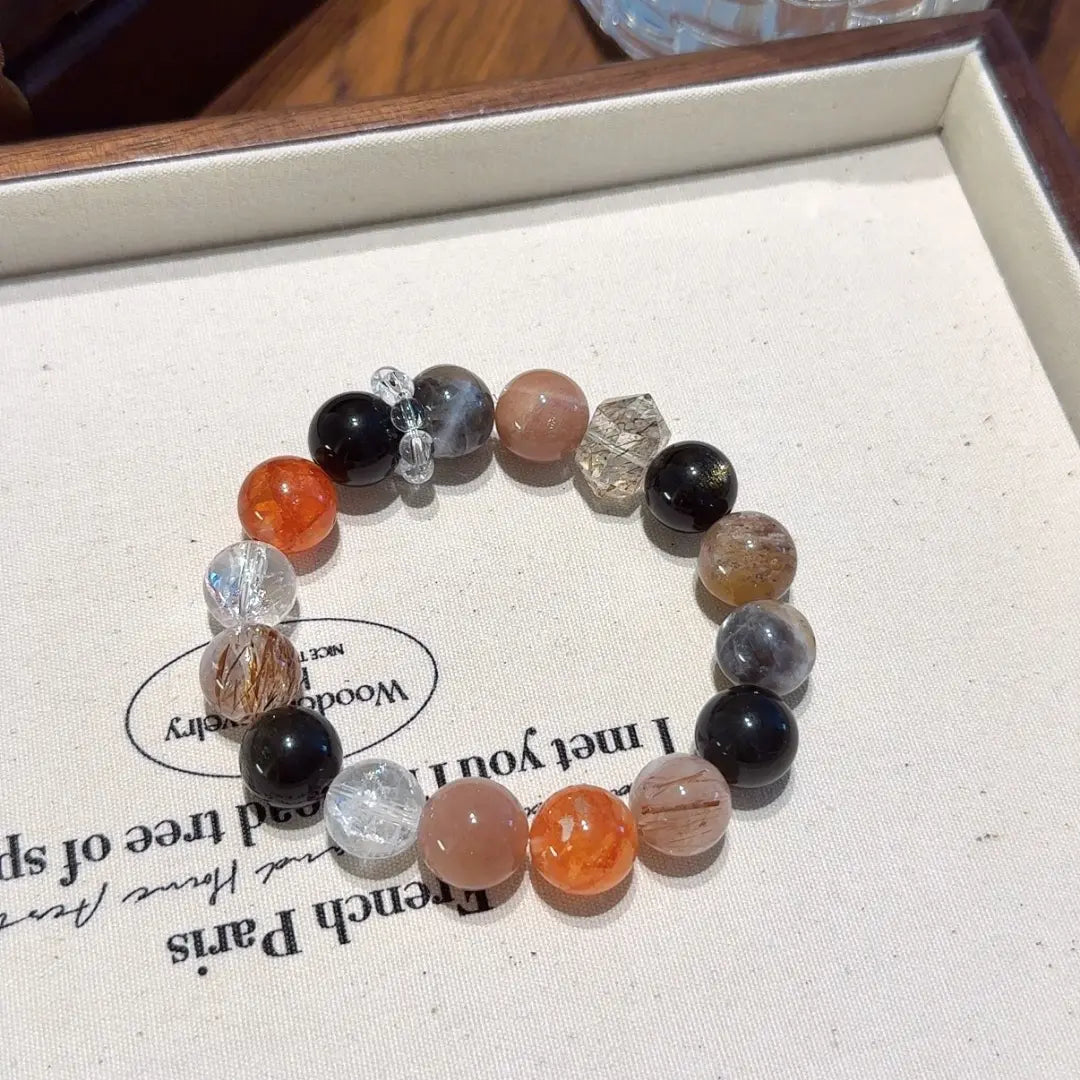 black red gemstone bracelet for protection power and career breakthrough