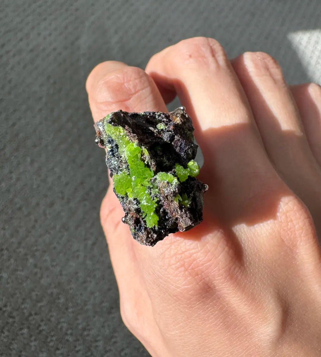 Pyromorphite · Adjustable Open Ring (Fits Most Sizes)