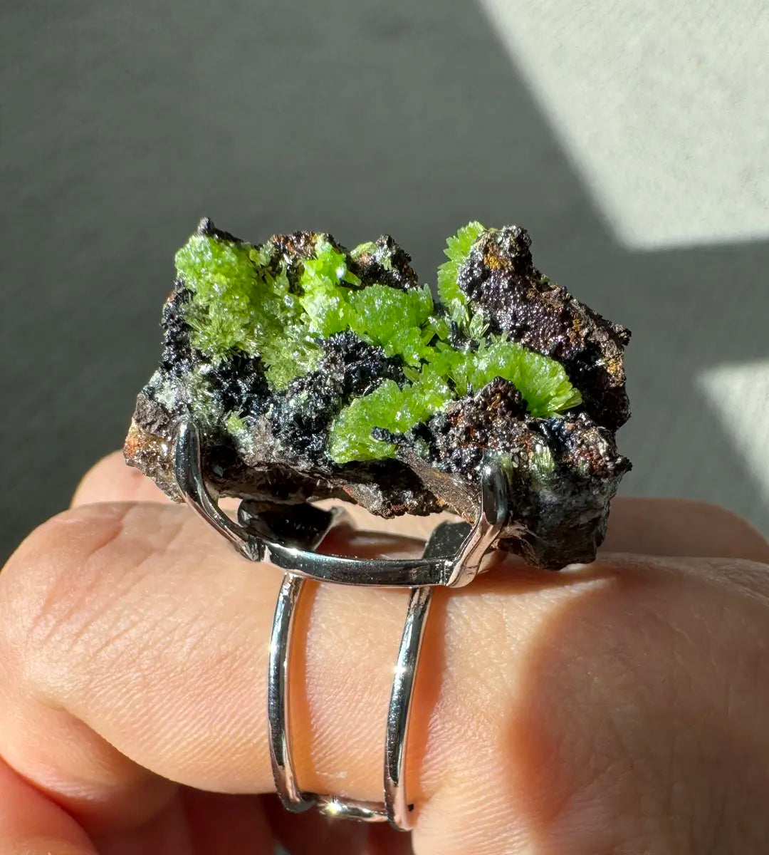 Pyromorphite · Adjustable Open Ring (Fits Most Sizes)