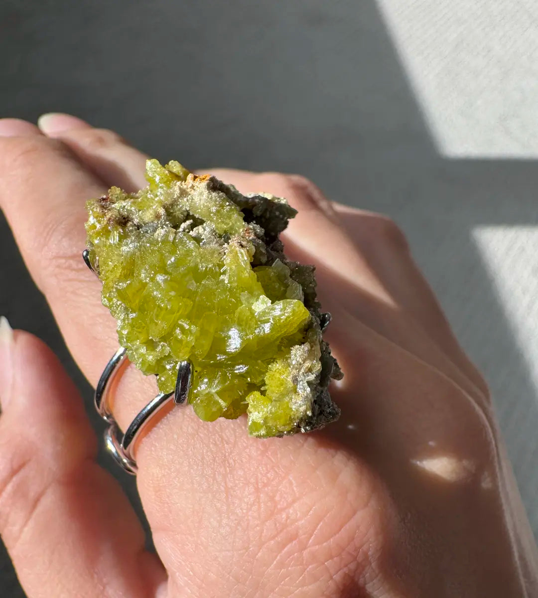 Pyromorphite · Adjustable Open Ring (Fits Most Sizes)