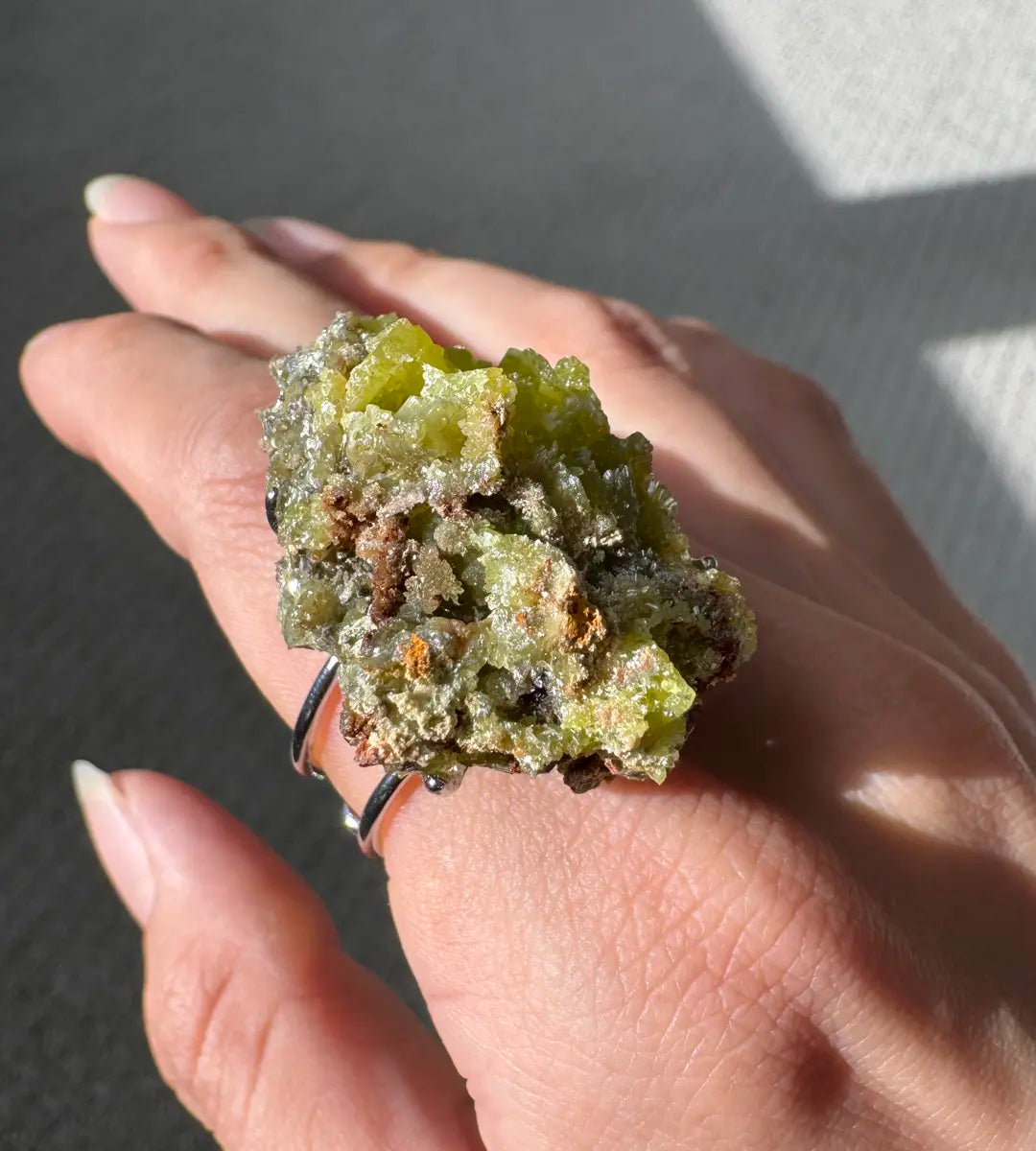 Pyromorphite · Adjustable Open Ring (Fits Most Sizes)