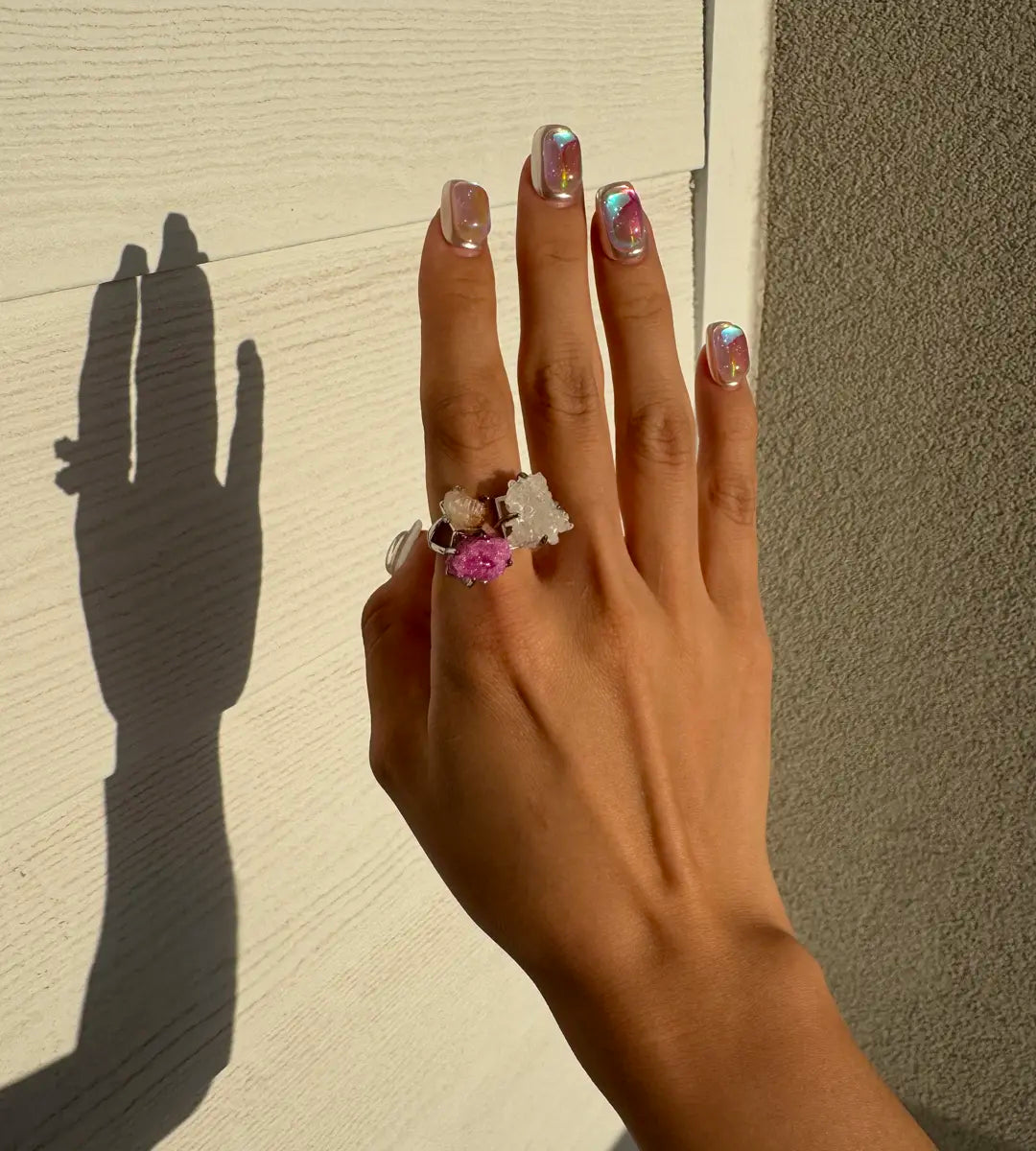 Citrine, Quartz Cluster & Ruby One of a Kind Ring
