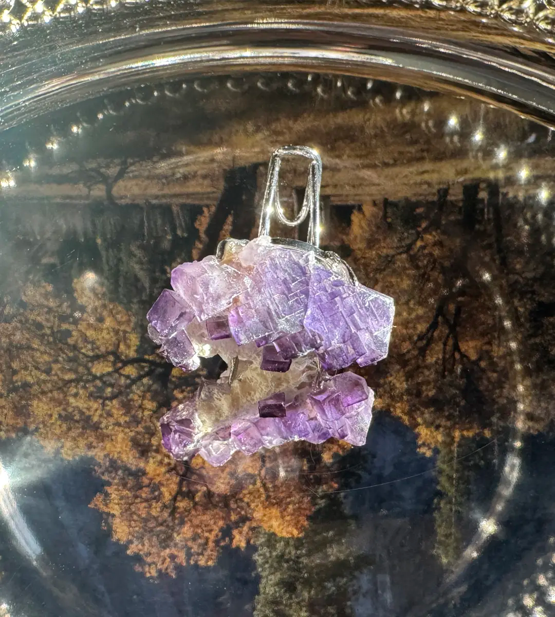 Raw Purple Matrix Fluorite Ring / one of a kind