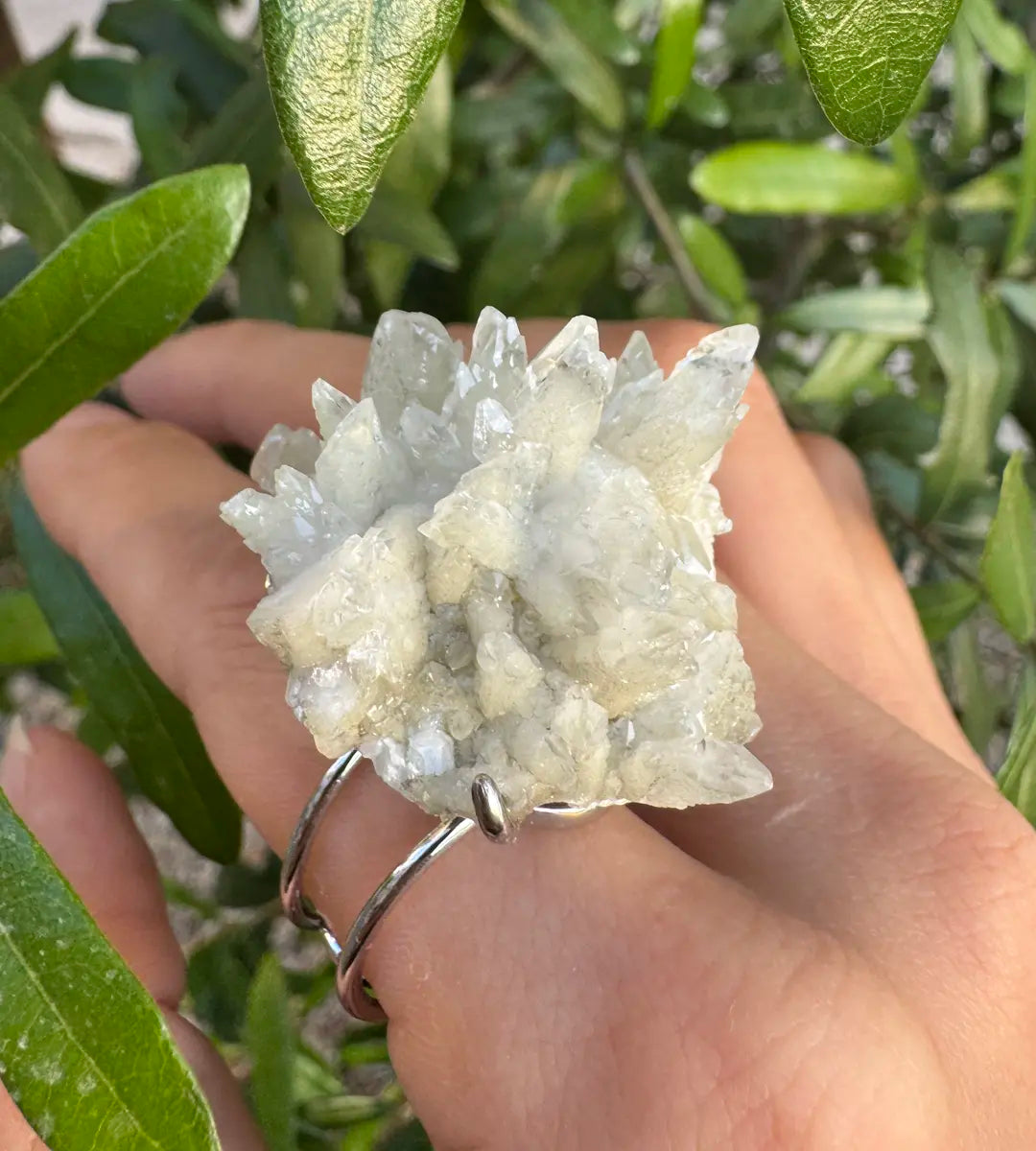 Raw White Calcite One of a Kind Ring