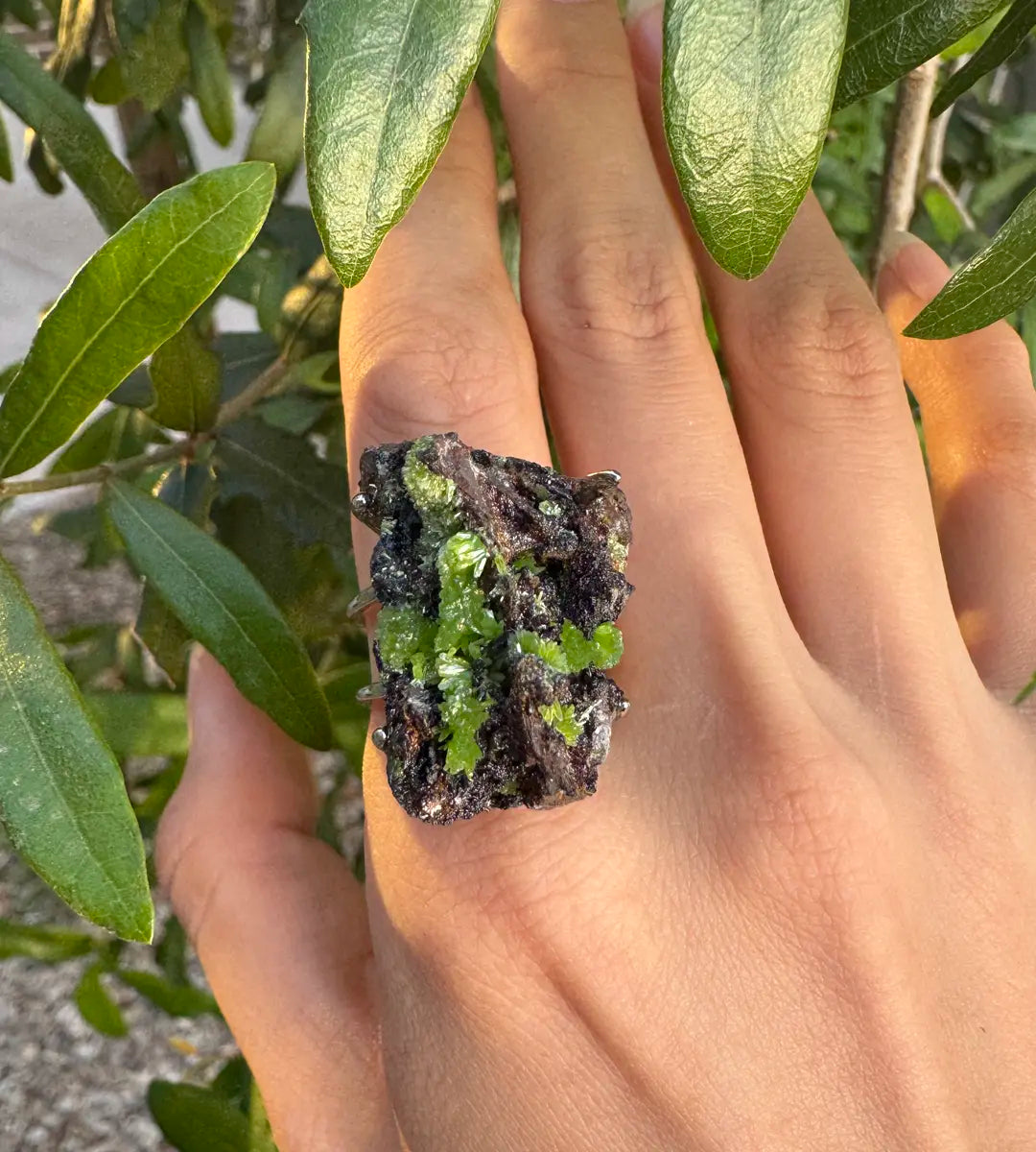 Pyromorphite · Adjustable Open Ring (Fits Most Sizes)
