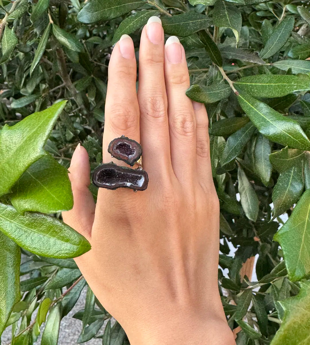 Agate Geode One of a Kind Ring
