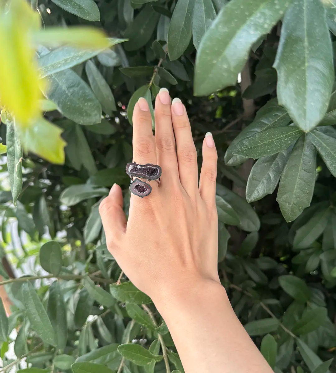 Agate Geode One of a Kind Ring