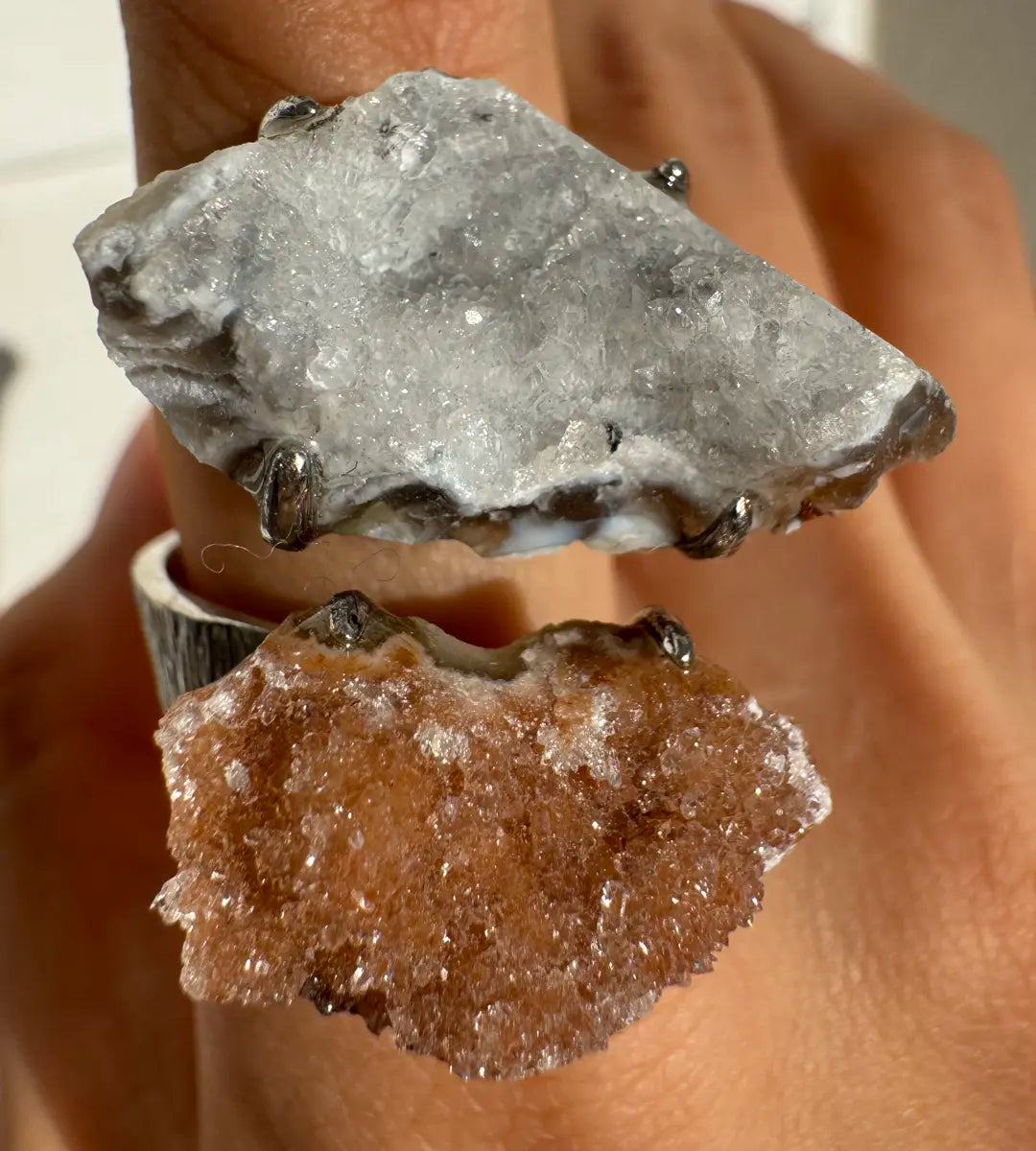 Raw Sugar Quartz Duo One of a Kind Ring