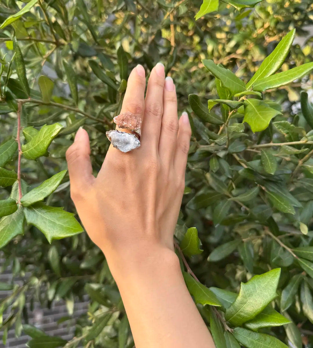 Raw Sugar Quartz Duo One of a Kind Ring