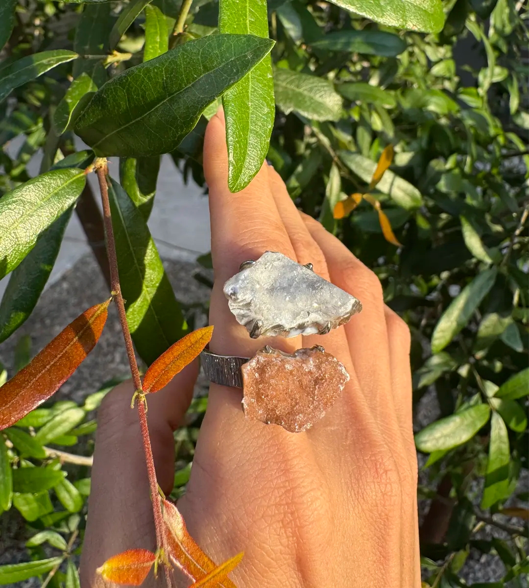 Raw Sugar Quartz Duo One of a Kind Ring