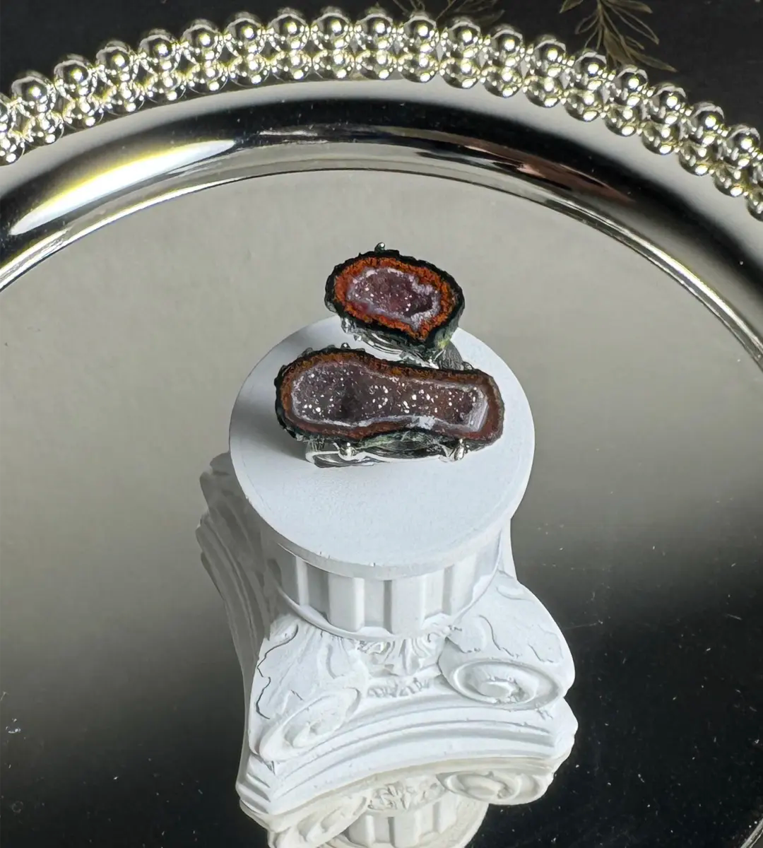 Agate Geode One of a Kind Ring