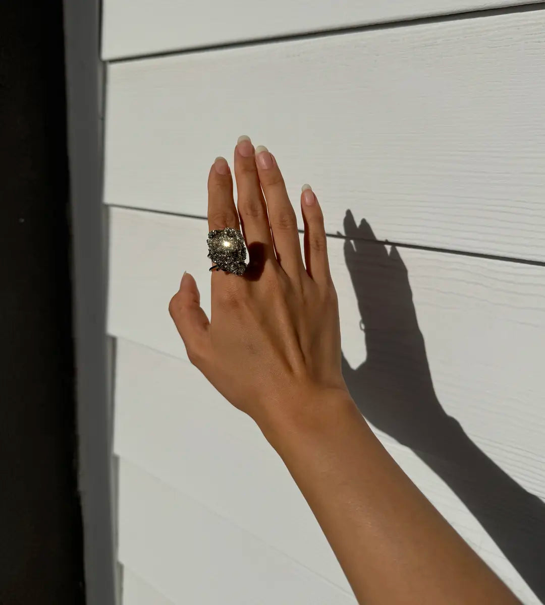 Pyrite Raw Crystal Ring – One of a Kind
