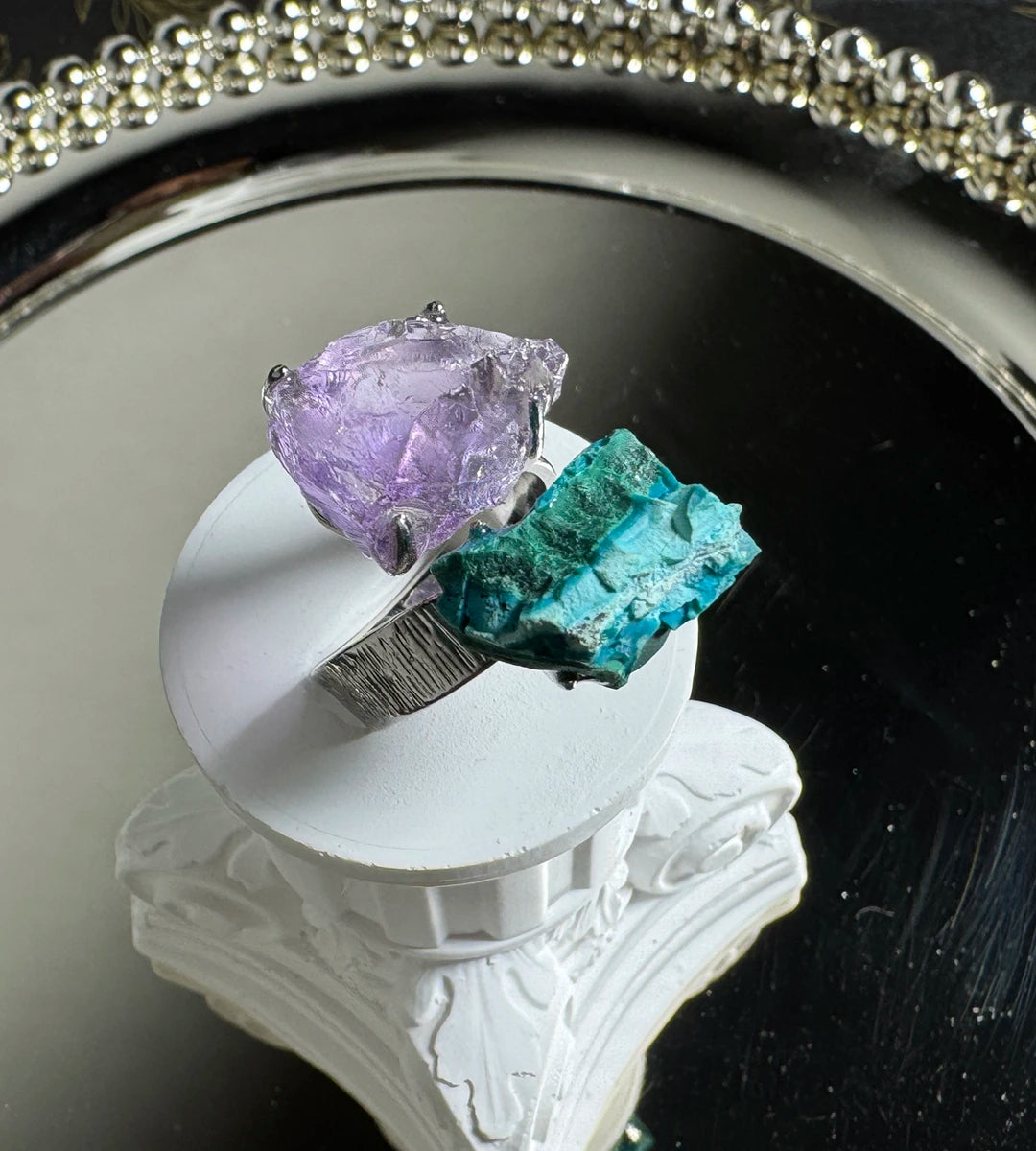 Amethyst & Chrysocolla One of a Kind Ring