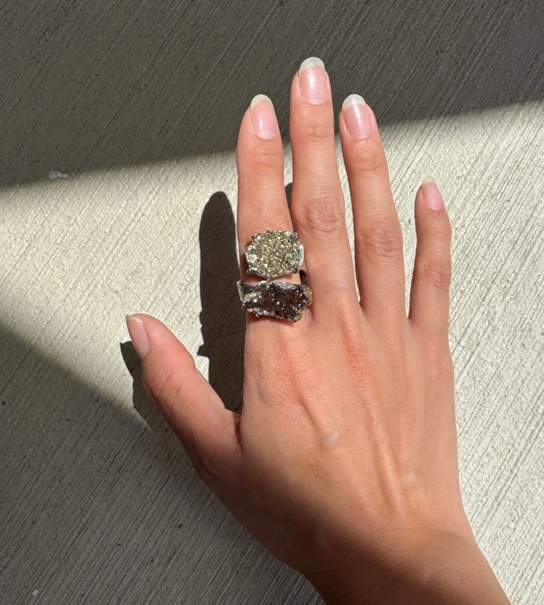 Pyrite & Limonite with Quartz One of a Kind Ring
