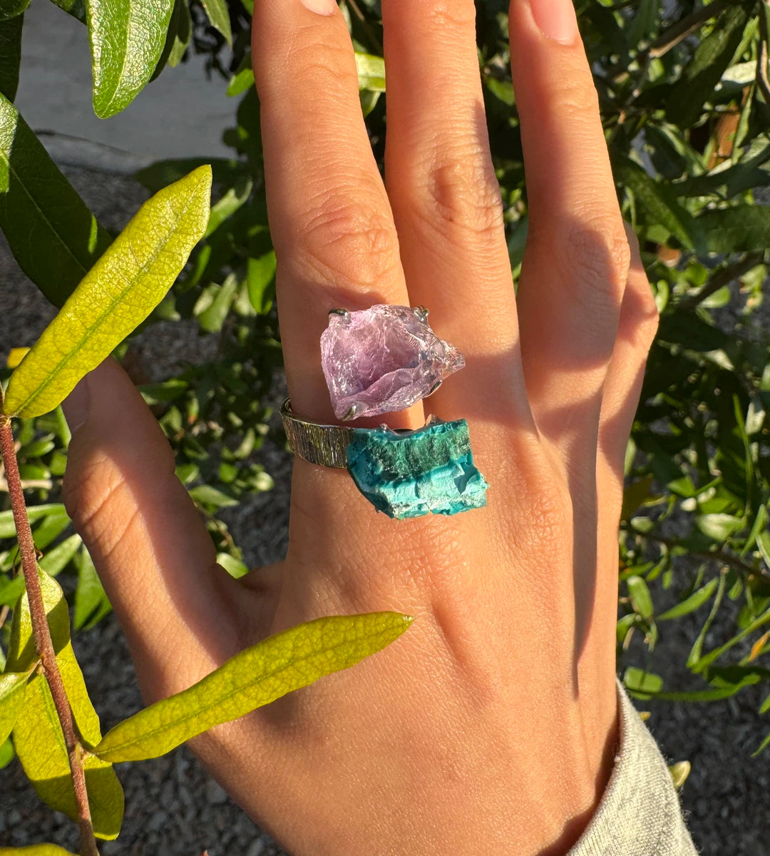 Amethyst & Chrysocolla One of a Kind Ring