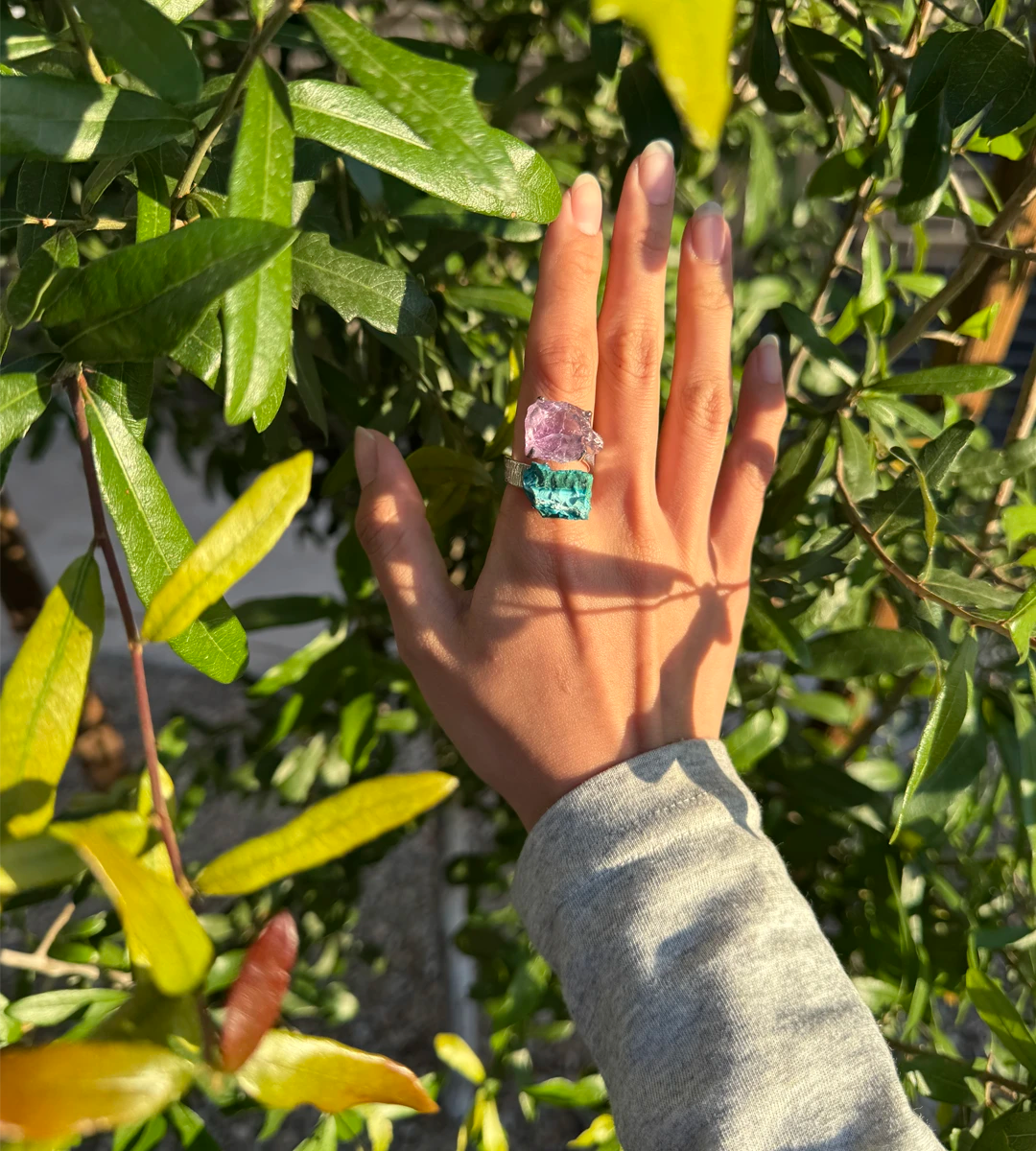 Amethyst & Chrysocolla One of a Kind Ring