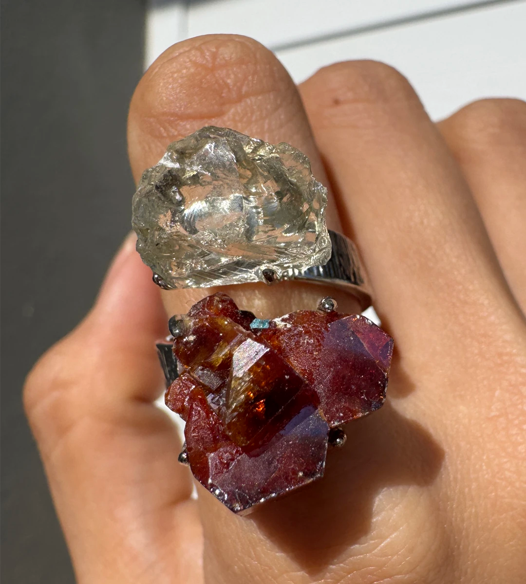 Raw Citrine & Vanadinite One of a Kind Ring