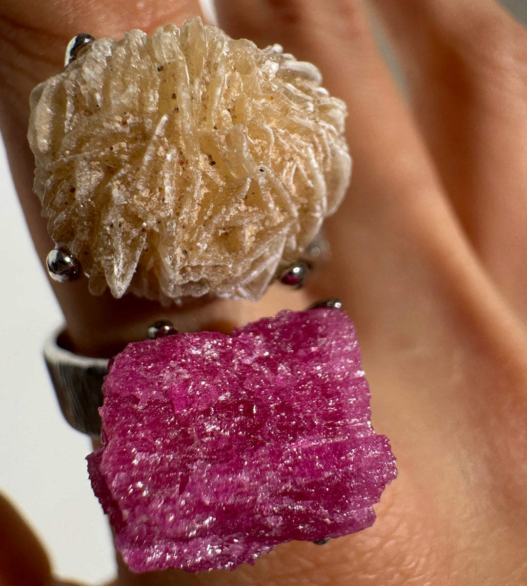 Desert Rose & Ruby （Red Corundum） One of a Kind Ring