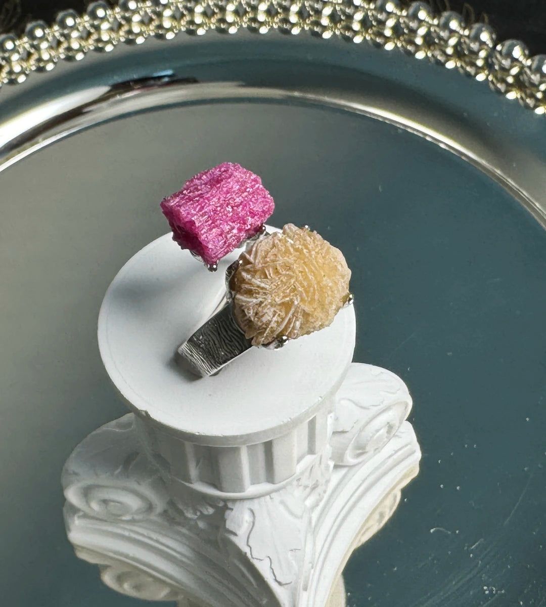 Desert Rose & Ruby （Red Corundum） One of a Kind Ring