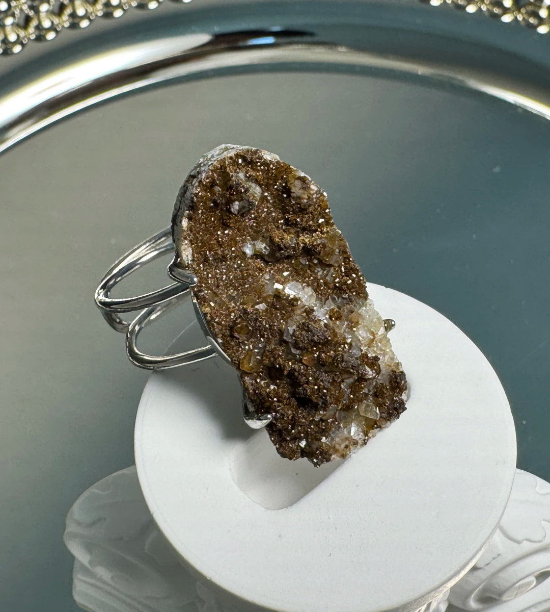 Raw Limonite with Quartz One of a Kind Ring