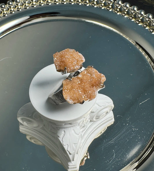 Double Sugar Quartz One of a Kind Ring