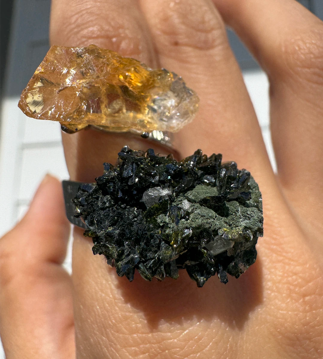 Citrine & Epidote One of a Kind Ring