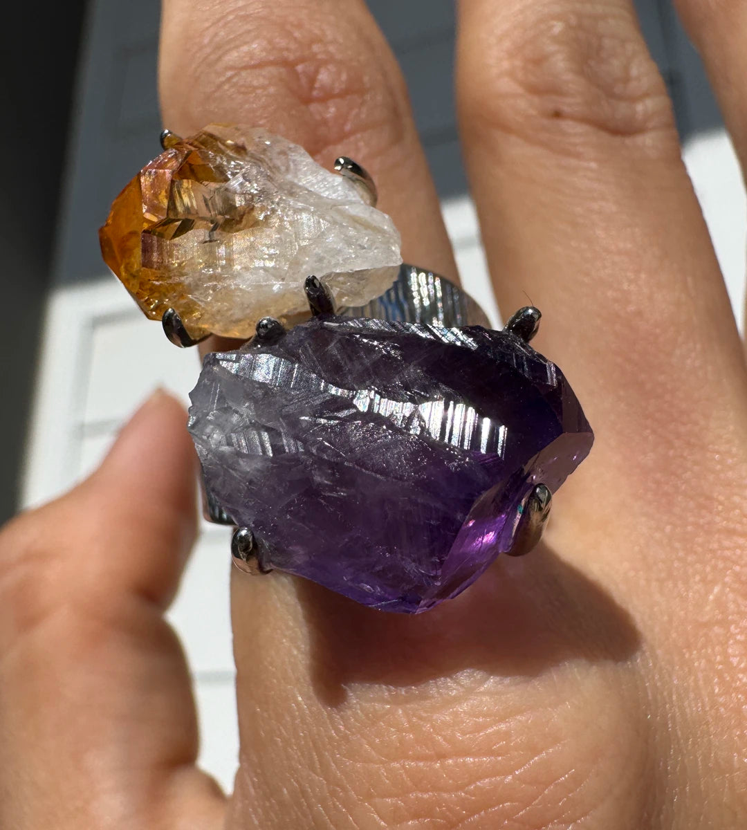 Astara Citrine & Amethyst Ring | One of a Kind Crystal Ring