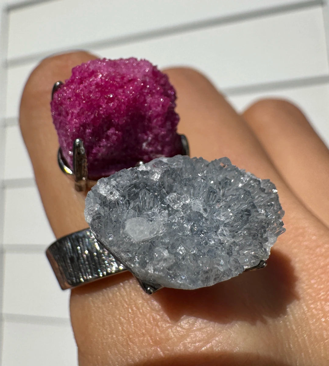 Red Corundum & Celestite One of a Kind Ring