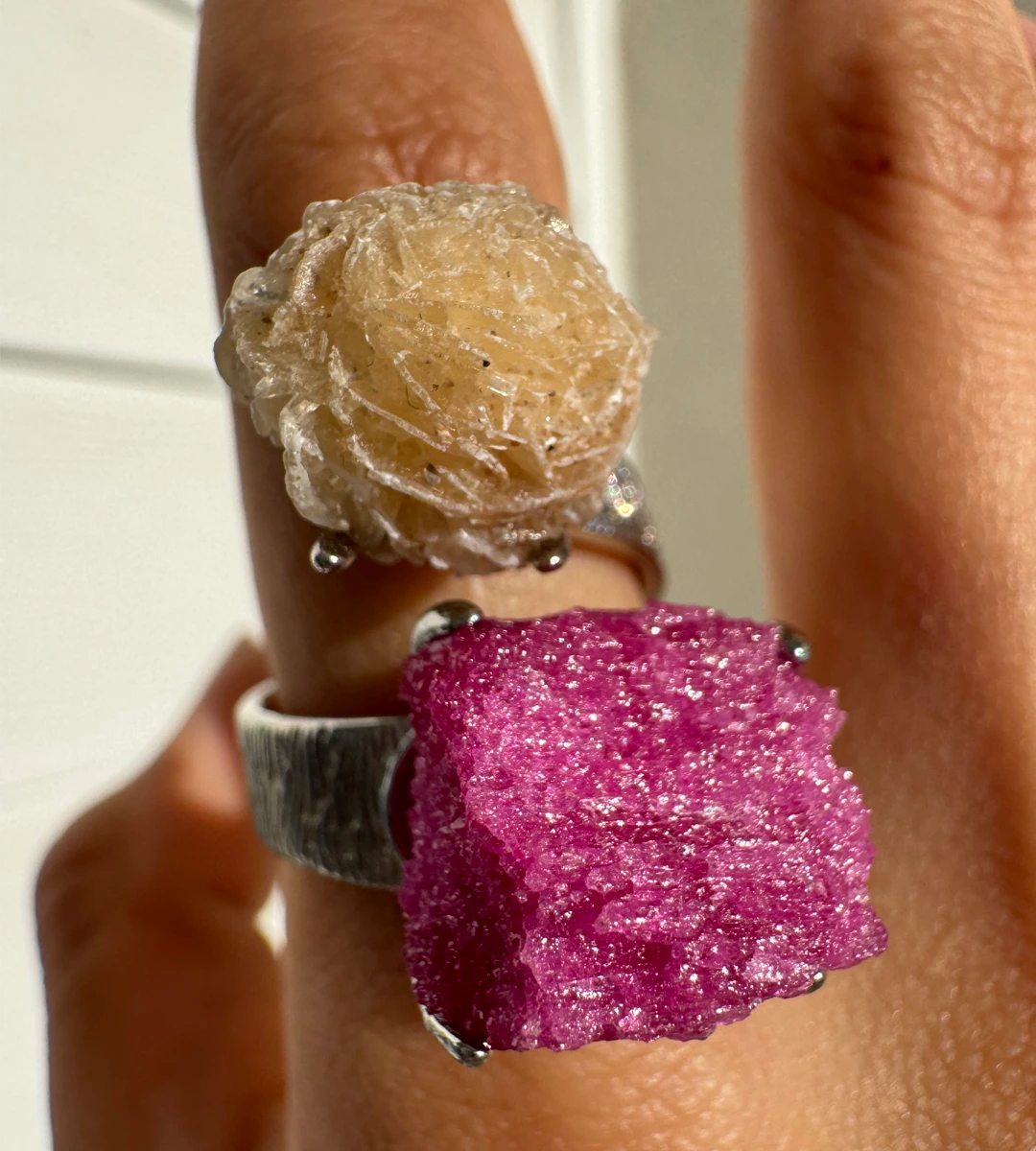 Desert Rose & Red Corundum One of a Kind Ring Ⅲ