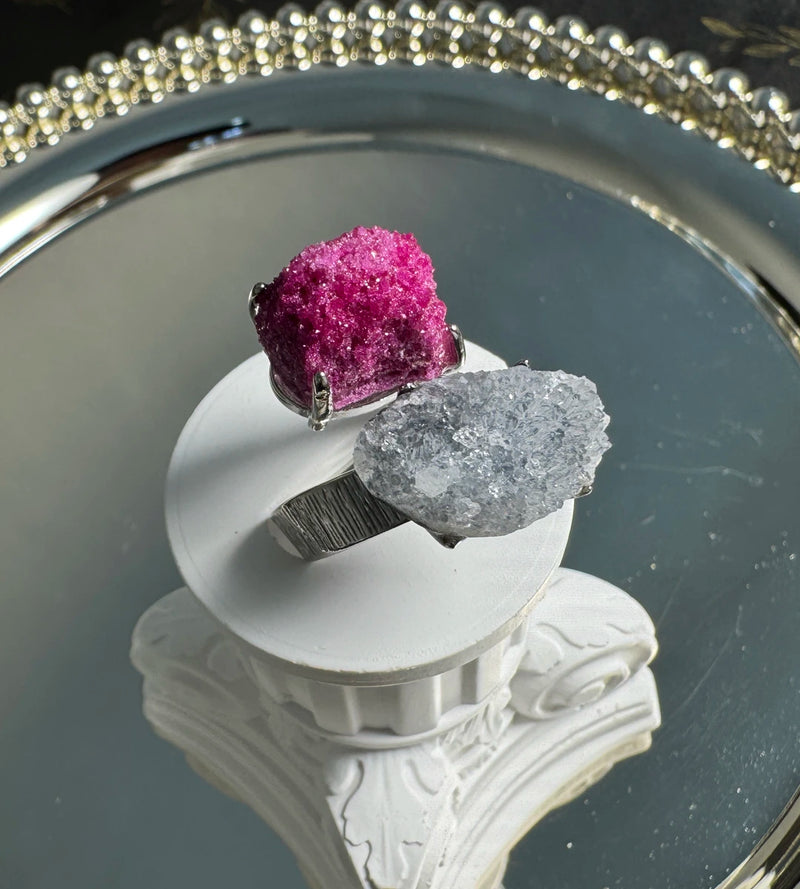 Red Corundum & Celestite One of a Kind Ring