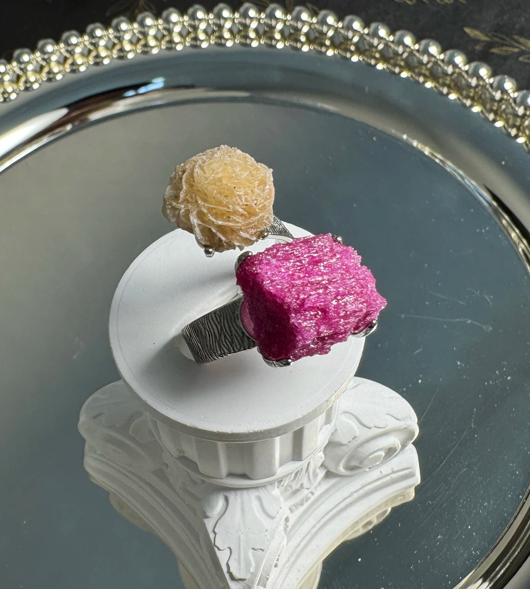 Desert Rose & Red Corundum One of a Kind Ring Ⅲ