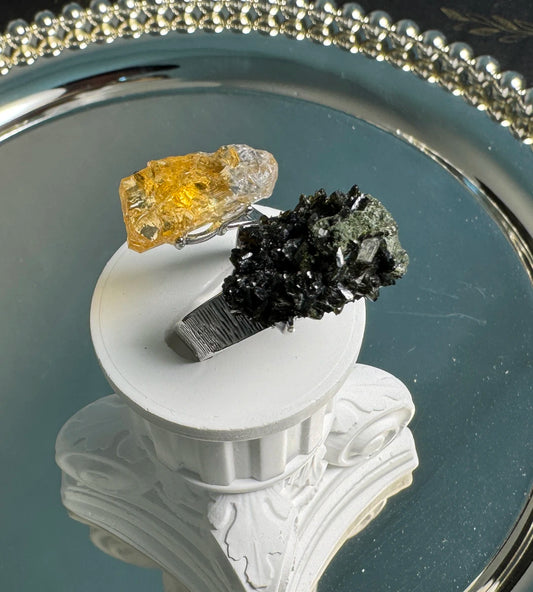 Citrine & Epidote One of a Kind Ring