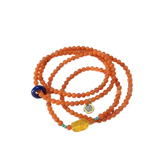Ember Flow Multi-Wrap — Nanhong Agate Bracelet