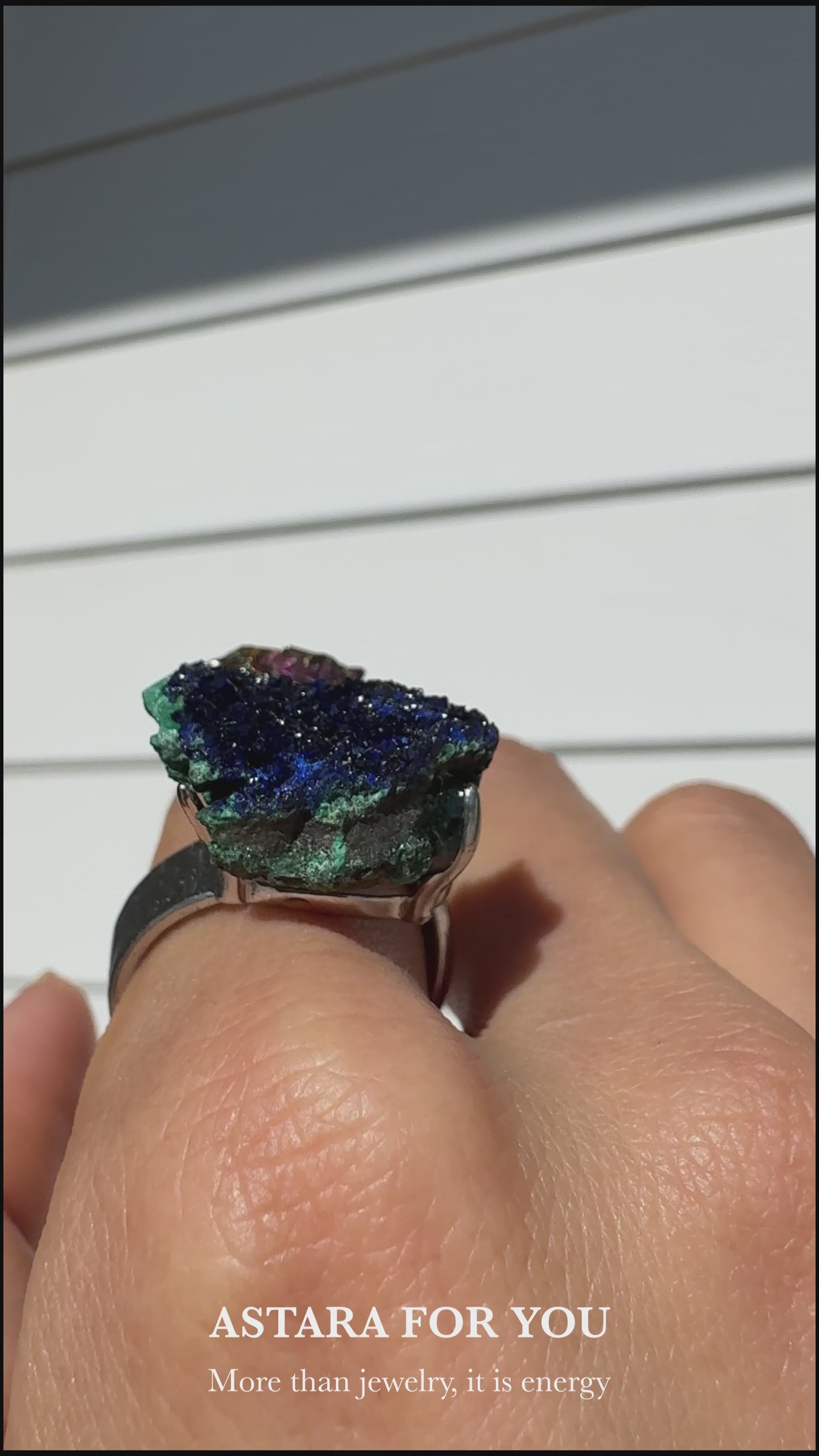 Raw Azurite & Bornite One of a Kind Ring