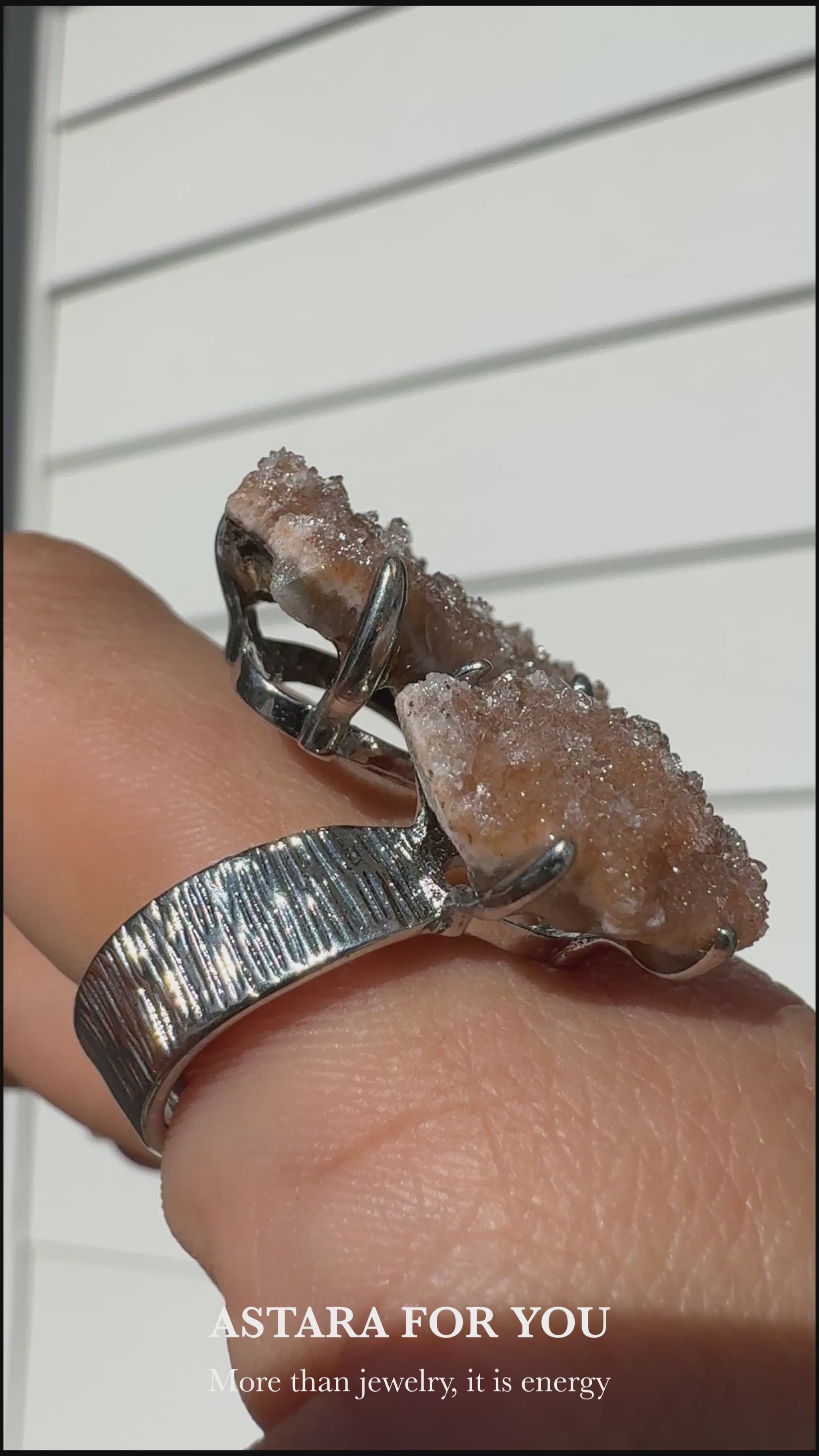Double Sugar Quartz One of a Kind Ring